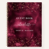 Gastboek Sweet 16 roos goudglitter Notitieboek (Voorkant)