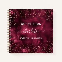 Gastboek Sweet 16 roos goudglitter Notitieboek