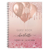 Gastboek Sweet 16 roos goudroze glitter Notitieboek (Voorkant)