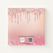 Gastboek Sweet 16 roze roze roze goudglitter Notitieboek (Achterkant)