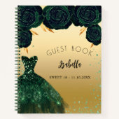 Gastboek Sweet 16 smaragdgroene goudjurk Notitieboek (Voorkant)