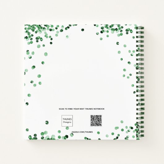 Gastboek Sweet 16 smaragdgroene jurk Notitieboek (Achterkant)