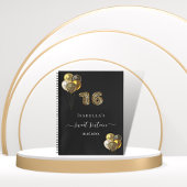Gastboek Sweet 16 zwart goud luipaard print Notitieboek
