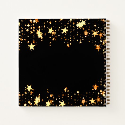 Gastboek Sweet 16 zwart gouden sterren Notitieboek (Achterkant)