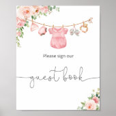 Gastboek teken Baby meisje kleding decor Poster (Voorkant)