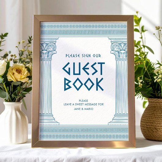 Gastboek teken voor Griekse toga party Poster