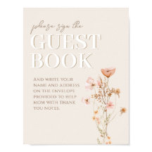 Gastboek Teken voor Wildflower Baby shower