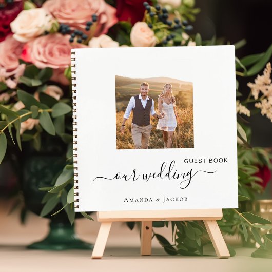 Gastboek trouwfoto wit zwart modern notitieboek