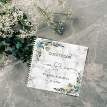 Gastboek trouwmarmer eucalyptus de heer mrs