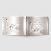 Gastboek Trouwzwanen Damask Cream White Gastenboek (Volledig)