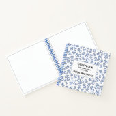 Gastboek Verjaardag 80 Nummer Patroon Blauw/wit Notitieboek (Binnen)