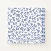 Gastboek Verjaardag 80 Nummer Patroon Blauw/wit Notitieboek (Achterkant)