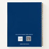 Gastboek verjaardag marine blauwe foto collage notitieboek (Achterkant)