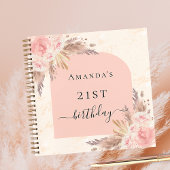 Gastboek Verjaardag pampas gras roos gouden boog Notitieboek