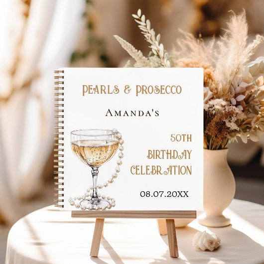 Gastboek verjaardag parel prosecco notitieboek
