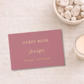 Gastboek Verjaardag roos gouden folie Gastenboek