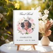 Gastboek verjaardag witte foto bloemen budget notitieboek