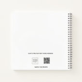 Gastboek verjaardag witte zilverglitter foto notitieboek (Achterkant)