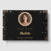 Gastboek verjaardag zwart goud foto diamanten gastenboek (Voorkant)