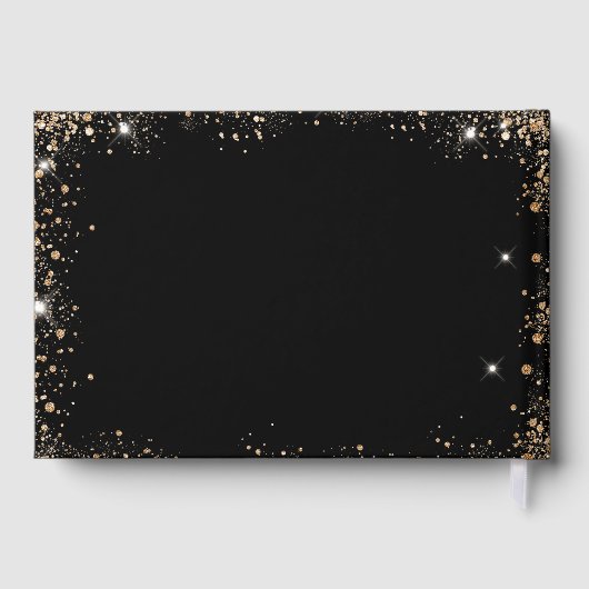 Gastboek verjaardag zwart goud foto diamanten gastenboek (Achterkant)
