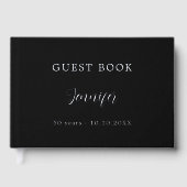 Gastboek verjaardag zwart zilver folie gastenboek (Voorkant)