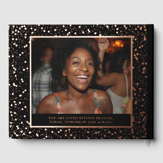 Gastboek Verjaardagsfeest Folie Bling Foto & Quote Gastenboek (Achterkant)