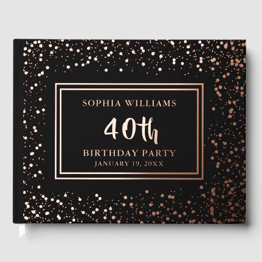 Gastboek Verjaardagsfeest Folie Bling Foto & Quote Gastenboek (Voorkant)