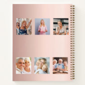 Gastboek verjaardagsfoto collage roos goud notitieboek (Achterkant)