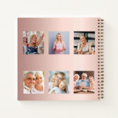 Gastboek verjaardagsfoto collage roos goud notitieboek (Achterkant)
