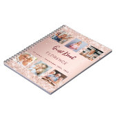 Gastboek verjaardagsfoto collage roos gouden budge notitieboek (Linkerzijde)