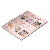 Gastboek verjaardagsfoto collage roos gouden budge notitieboek (Linkerzijde)