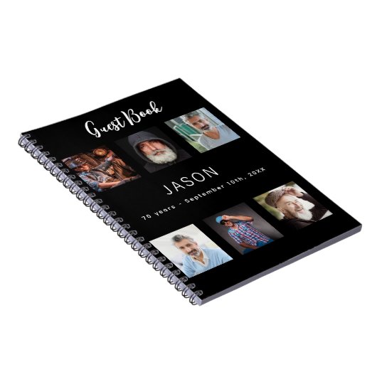 Gastboek verjaardagsfoto collage zwart budget notitieboek (Rechterzijde)