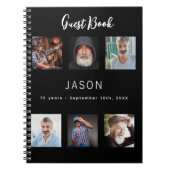 Gastboek verjaardagsfoto collage zwart budget notitieboek (Voorkant)