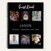 Gastboek verjaardagsfoto collage zwart notitieboek (Voorkant)