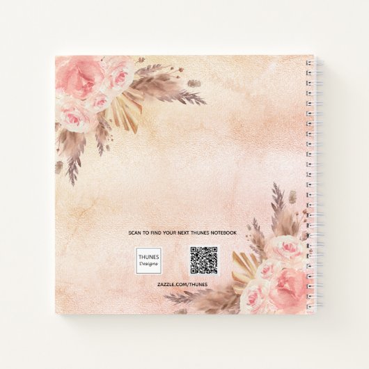 Gastboek verjaart pampas graszoet roze notitieboek (Achterkant)