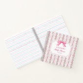 Gastboek voor babyfeestje met roze lint Coquette Notitieboek (Binnen)