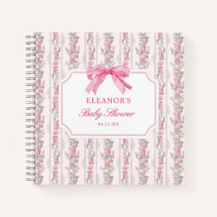 Gastboek voor babyfeestje met roze lint Coquette Notitieboek