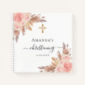 Gastboek voor het christenen van pampas roos blush notitieboek (Voorkant)