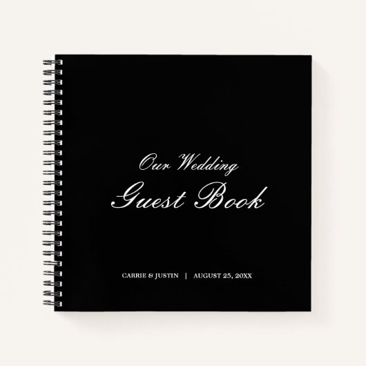 Gastboek voor zwarte en witte bruiloft notitieboek (Voorkant)