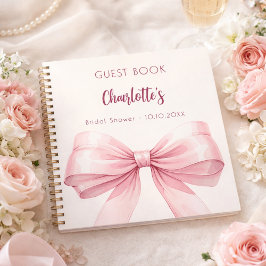 Gastboek Vrijgezellenfeest blush roze strik crème Notitieboek
