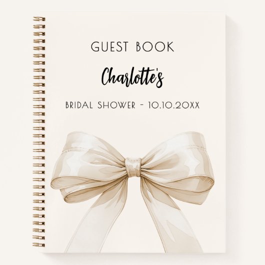 Gastboek Vrijgezellenfeest boog crème beige Notitieboek (Voorkant)