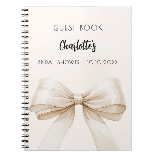 Gastboek Vrijgezellenfeest boog crème beige Notitieboek (Voorkant)