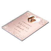 Gastboek vrijgezellenfeest foto hart roos goud notitieboek (Linkerzijde)