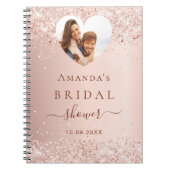 Gastboek vrijgezellenfeest foto hart roos goud notitieboek (Voorkant)