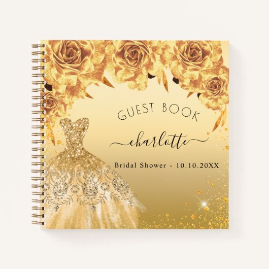 Gastboek vrijgezellenfeest goudglitter notitieboek (Voorkant)