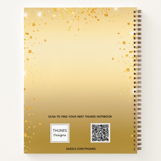 Gastboek Vrijgezellenfeest goudglitter Notitieboek (Achterkant)