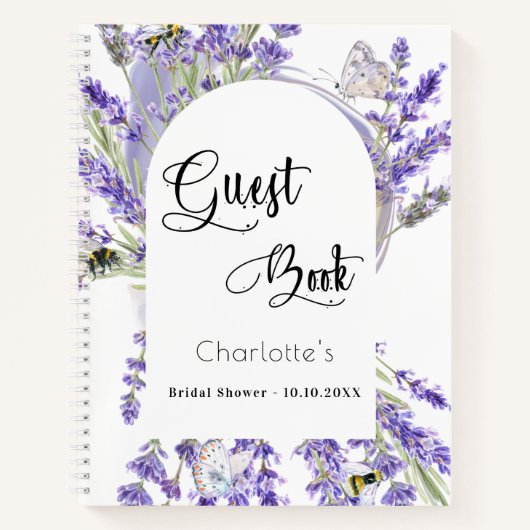 Gastboek vrijgezellenfeest lavender violet meel notitieboek (Voorkant)