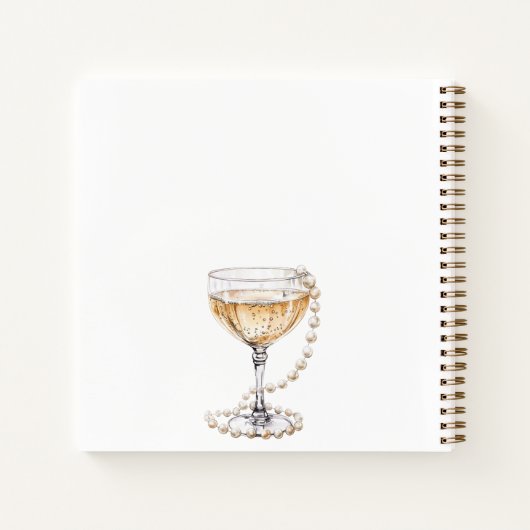 Gastboek vrijgezellenfeest parel prosecco notitieboek (Achterkant)