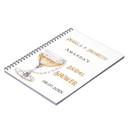 Gastboek vrijgezellenfeest parel prosecco notitieboek (Linkerzijde)