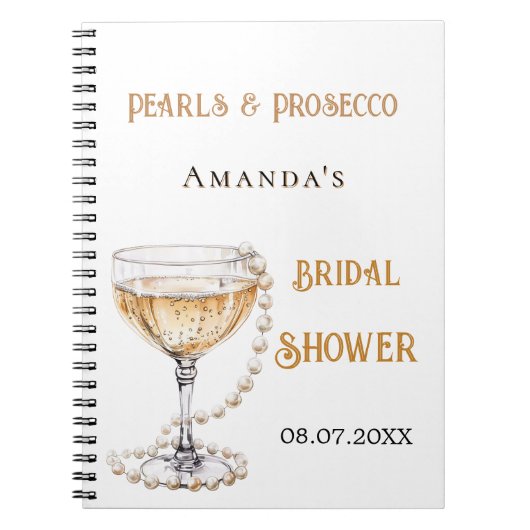 Gastboek vrijgezellenfeest parel prosecco notitieboek (Voorkant)